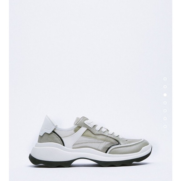 Zara Contrasting leather sneakers - Picture 4 of 10